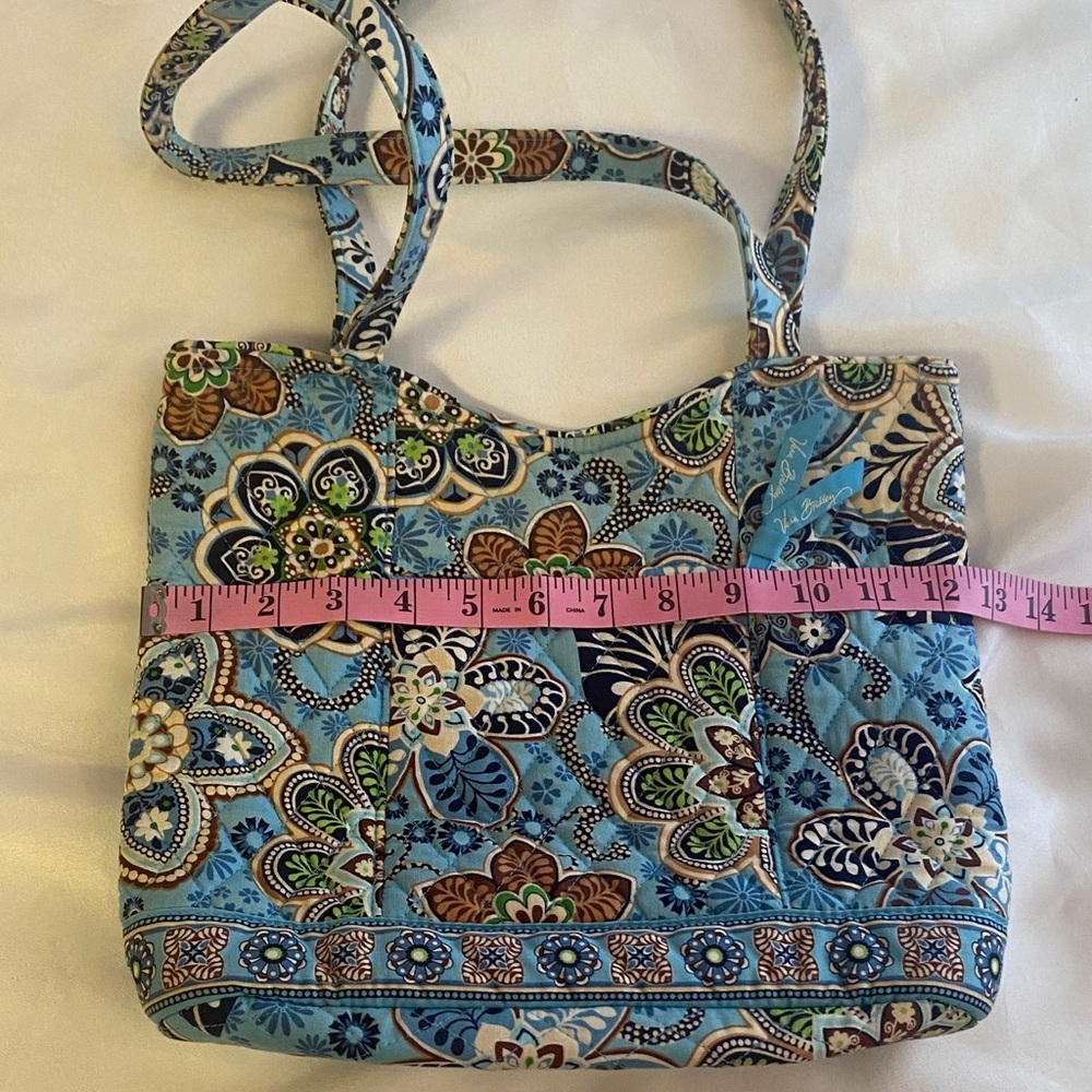 Vera Bradley Blue and Brown Floral Shoulder Bag - Picture 5 of 11